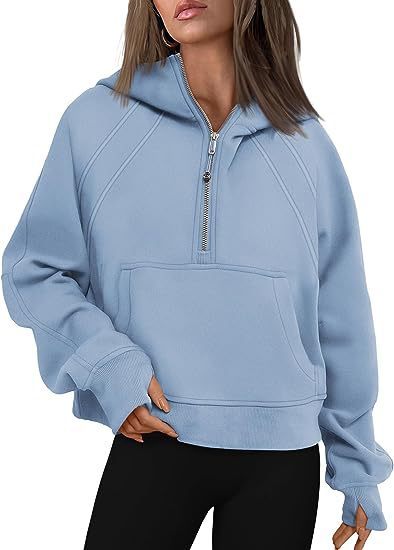 Zipper Hoodies Sweatshirts With Pocket Loose Sport Tops Long Sleeve Pullover Sweaters Winter Fall Outfits Women Clothing